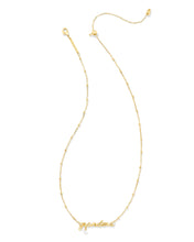Load image into Gallery viewer, Kendra Scott: Grandma Script Necklace in Gold White Pearl
