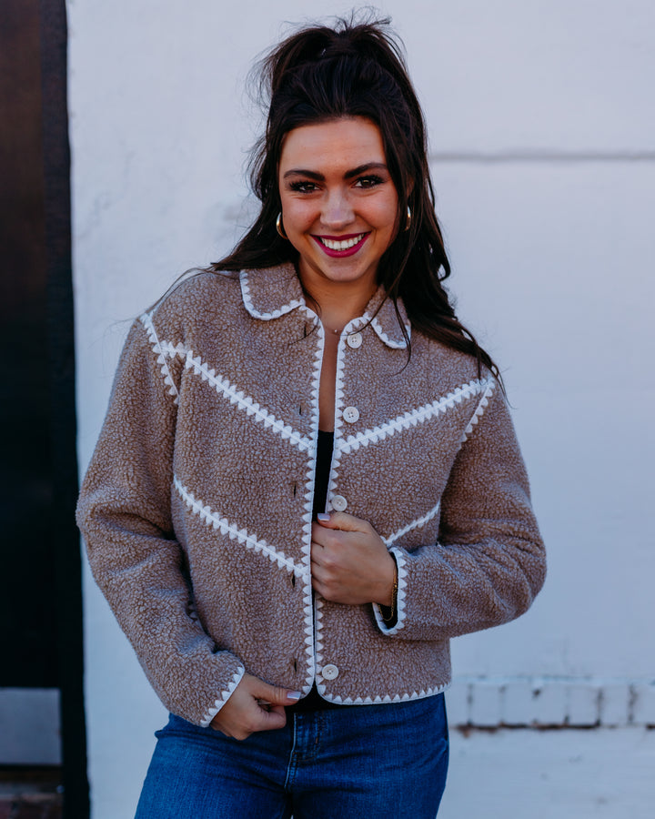 UGG: Ellison Uggfluff Shell Jacket in Sand Heather