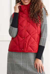 Tribal: A Line Puffer Vest in Earth Red 1499O-3823-2430o