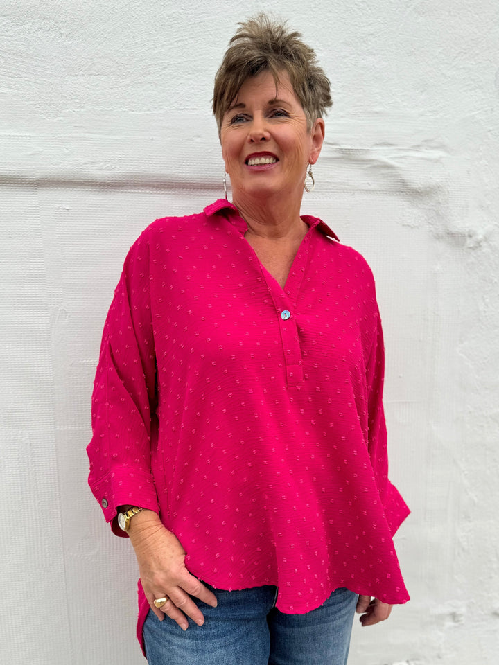 Ivy Jane: Button Top in Fuchsia 621480