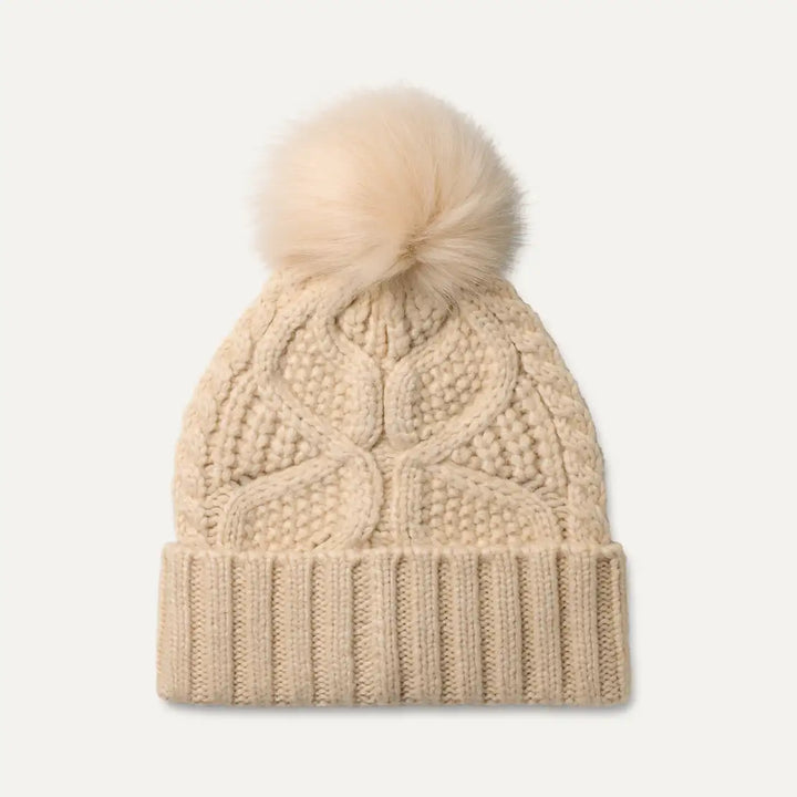 Ugg: W Cable Beanie with Pom in Cream