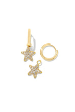 Load image into Gallery viewer, Kendra Scott: Jae Star Pave Huggie Earrings in Gold White Crystal
