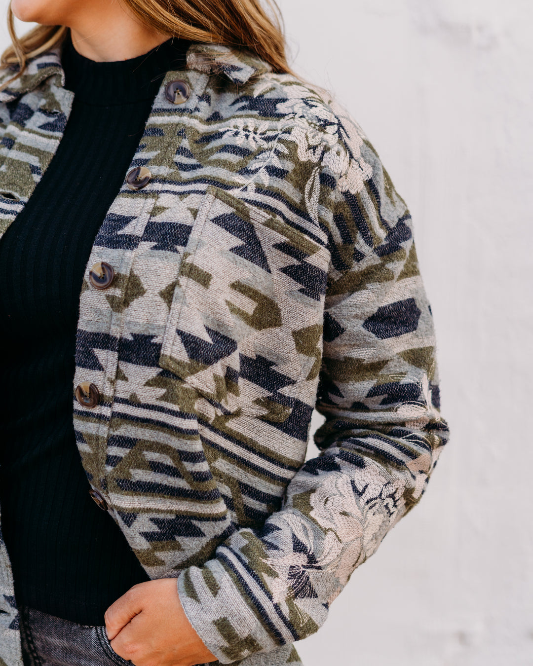 Johnny Was: Kikio Oversized Patch Pocket Jacket in Alain