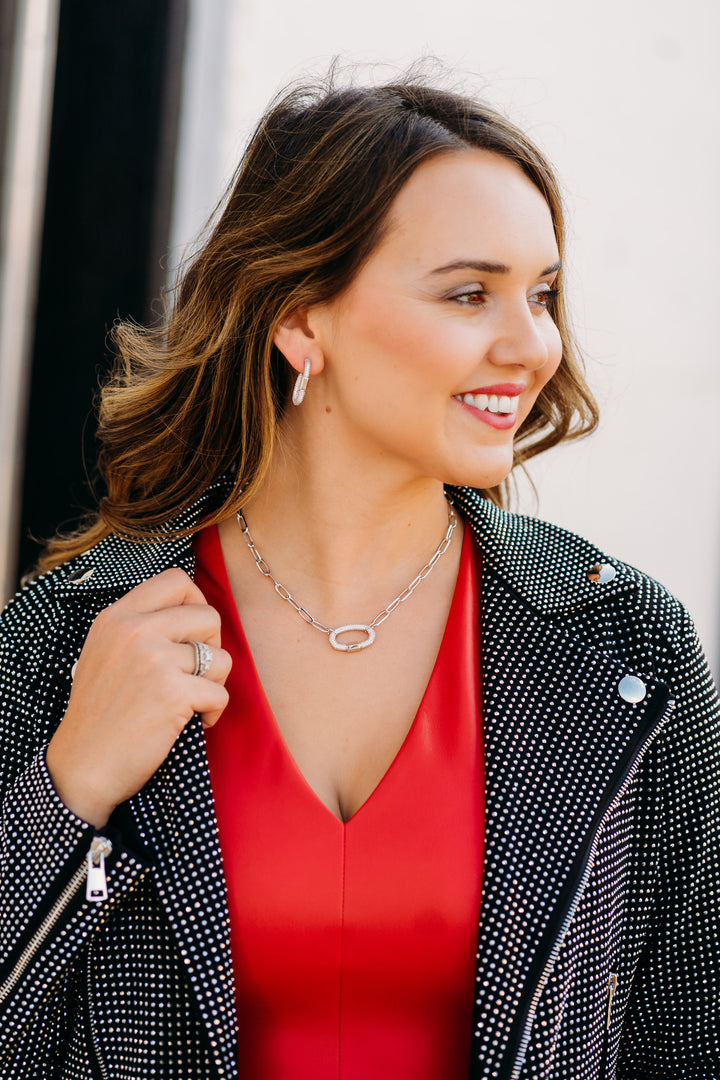 Kendra Scott: Emery Hoop Earrings in White Crystal