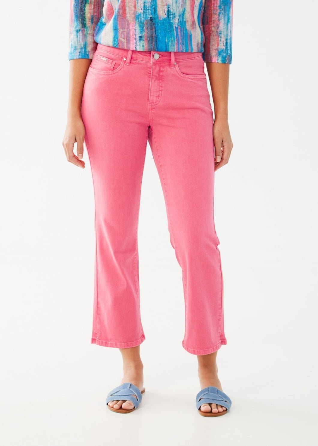 French Dressing Jeans: Olivia Boot Crop Jean in Flamingo Pink