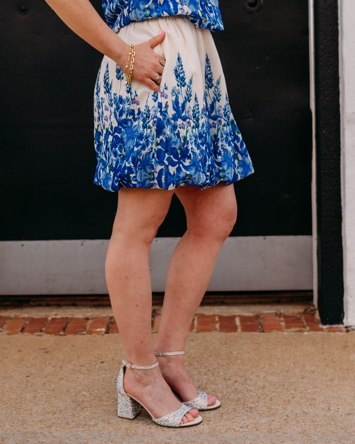 Joy Joy: Indigo Meadow Bubble Skirt (77C4951)