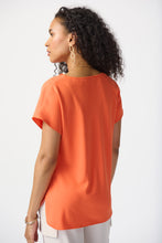 Load image into Gallery viewer, Joseph Ribkoff: Woven Cowl Neck Top in Mandarin 241099
