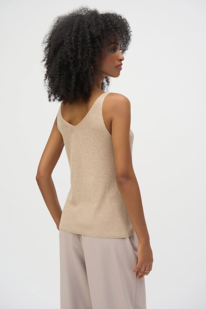 Joseph Ribkoff: Metallic Knitted Camisole with Rhinestones - 252915