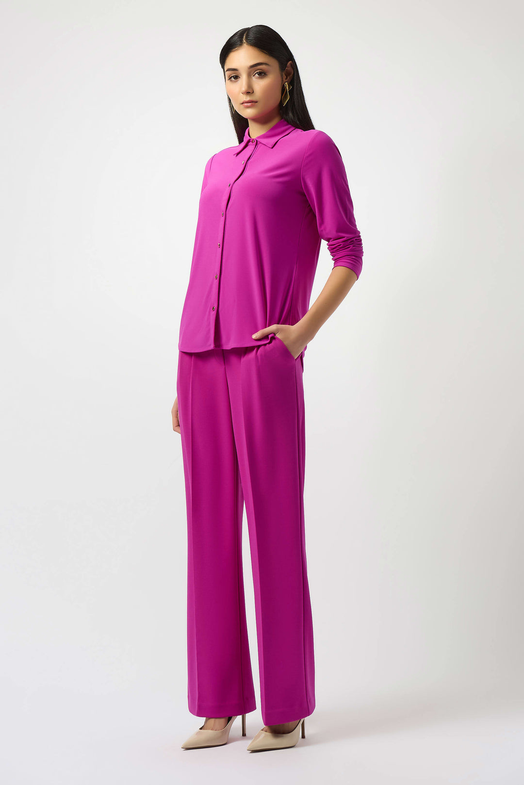Joseph Ribkoff: Silky Knit Button-Front Straight Blouse (253941)