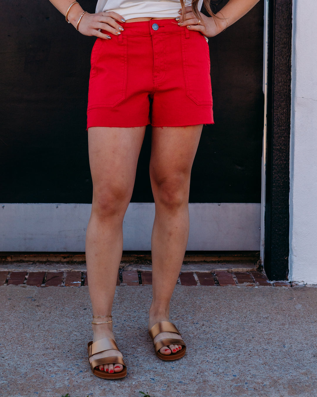 Kut: Jane High Rise Short in Tomato (KS2497MA1)