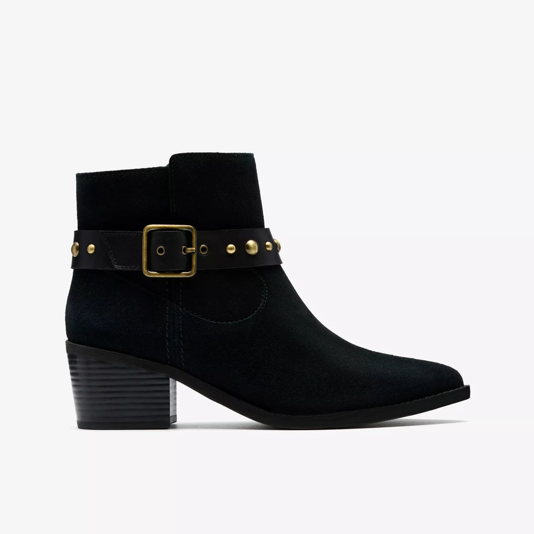 Clarks: Morzine Buckle Black Suede