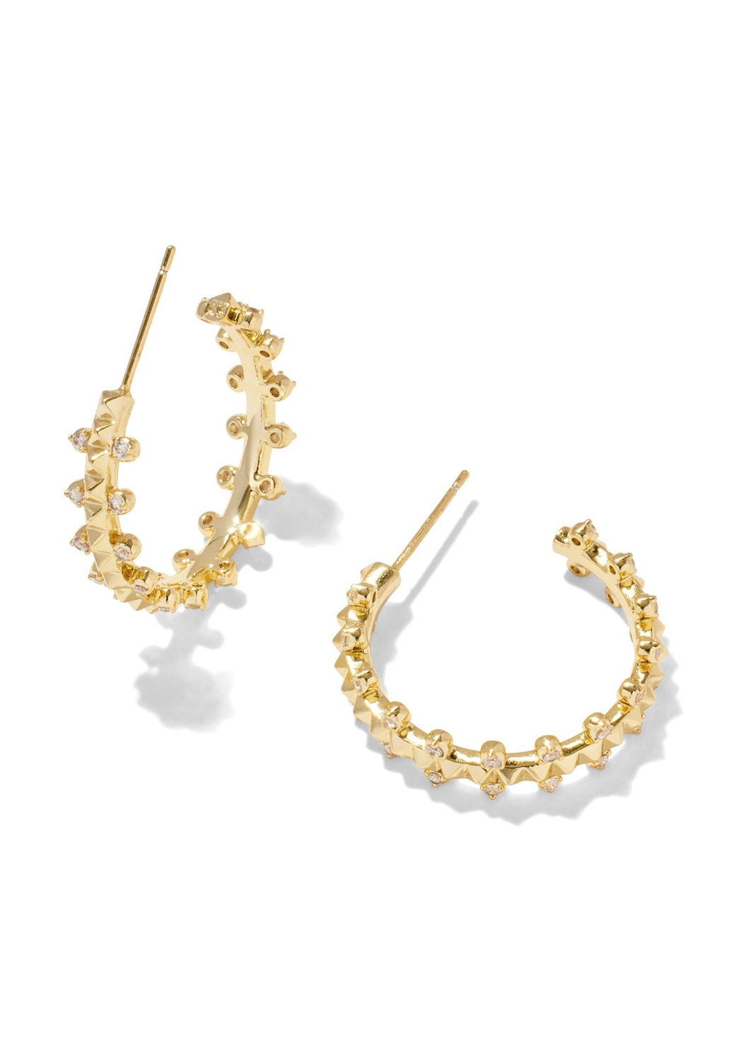 Kendra Scott: Jada Small Hoop Earrings in Gold Crystal