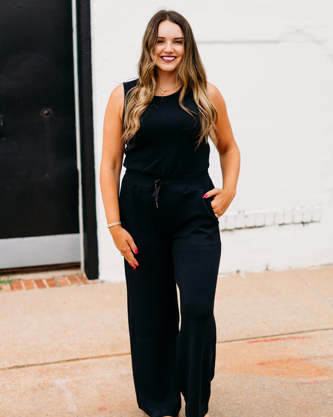 Spanx: Airessentials Sleeveless Jumpsuit in Very Black