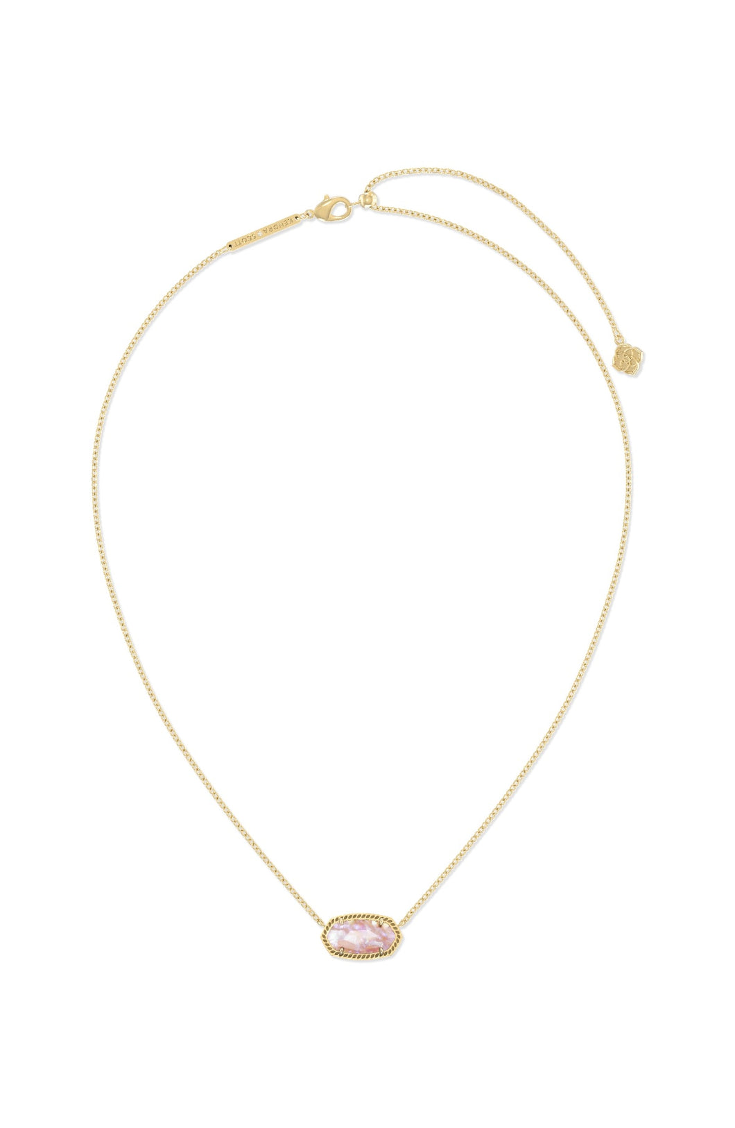 Kendra Scott: Elisa Necklace in Gold Pink Iridescent Abalone