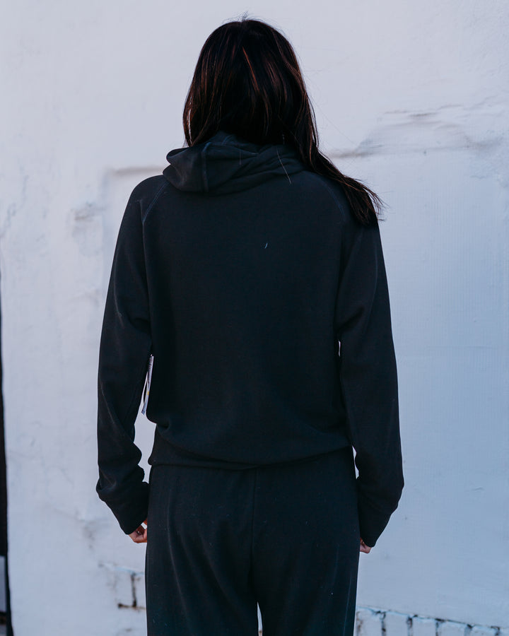 Karen Kane: Rhinestone Drawstring Hoodie in Black (4L50900)