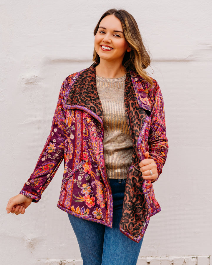 Johnny Was: Joan Wrap Binded Sherpa Jacket (Reversible) in Domi