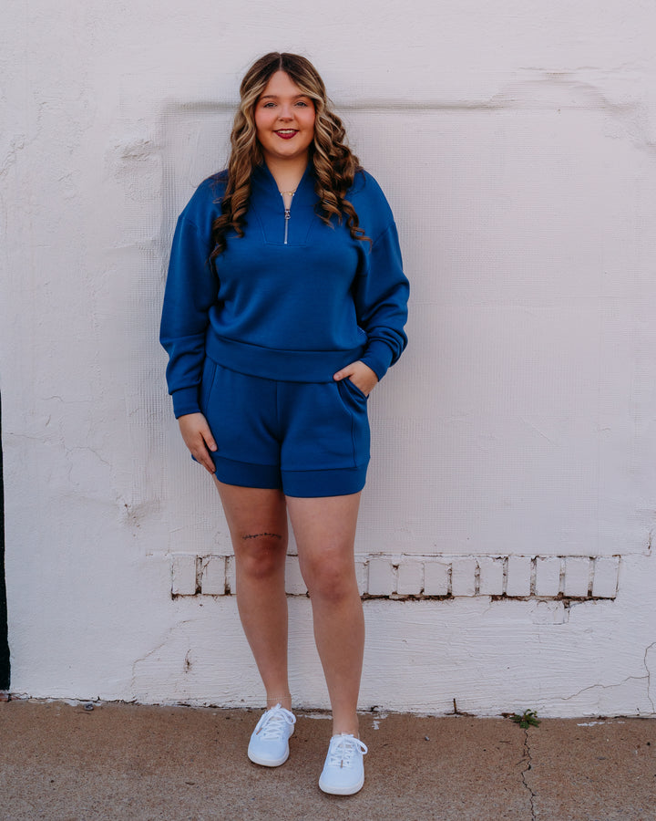 Varley: Davidson Sweat in Bijou Blue (VAR01080) - The Vogue Boutique