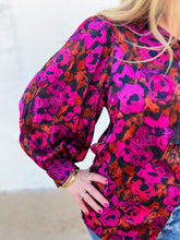 Load image into Gallery viewer, Esqualo: Wilding Print Satin Blouse in Floral
