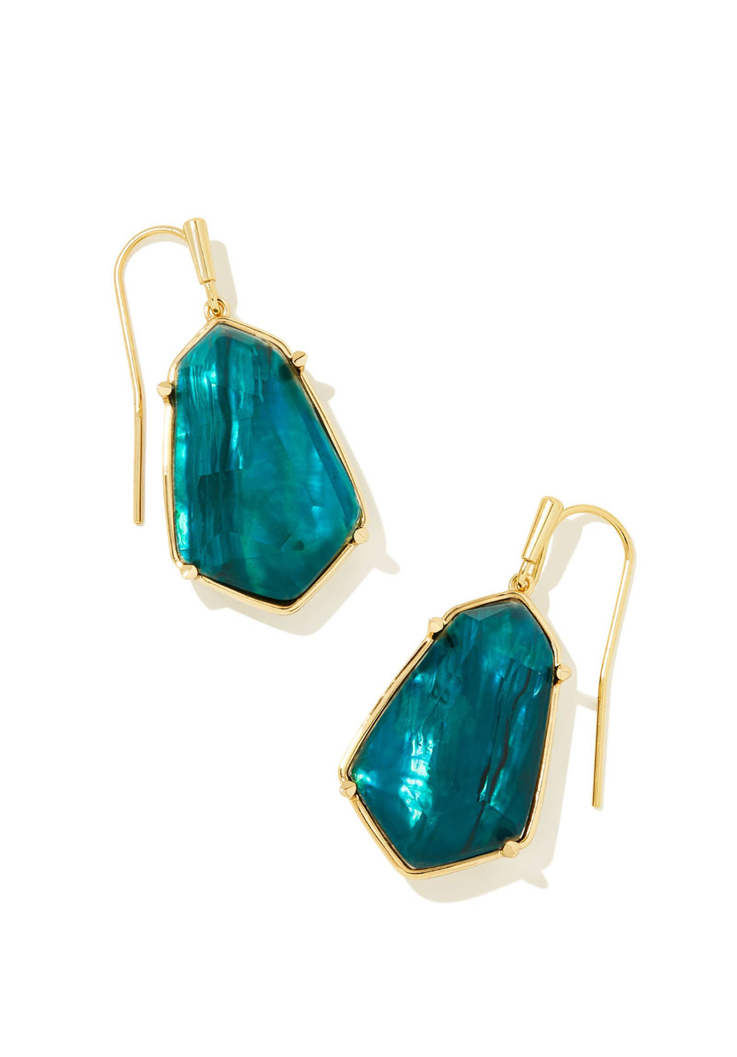 Kendra Scott: Alexandria Drop Earrings in Teal Green Illusion