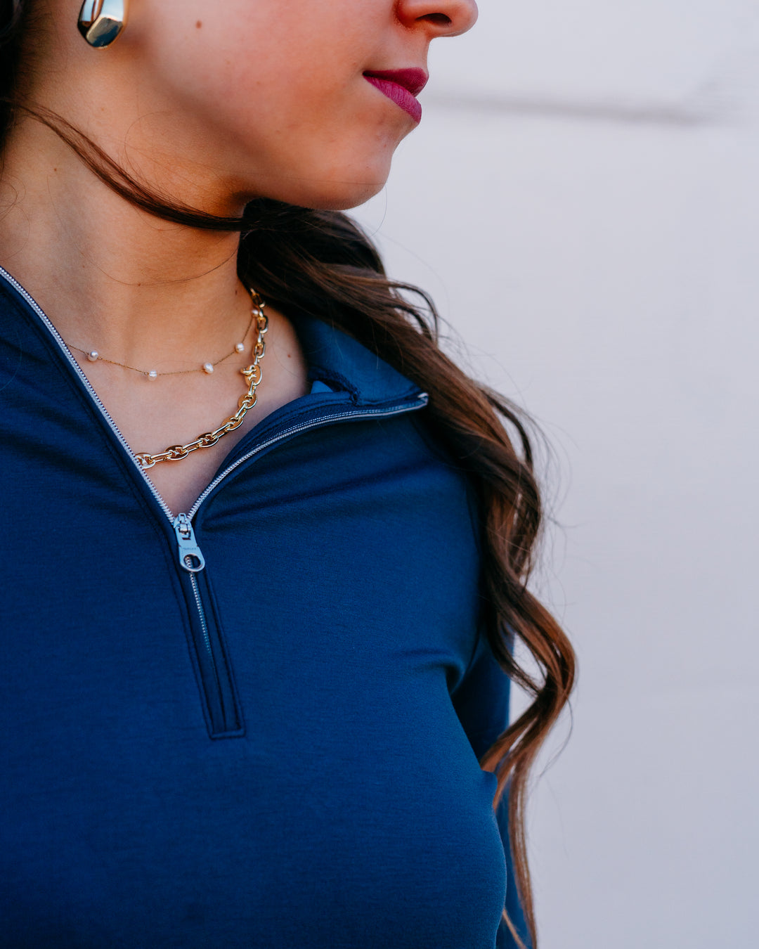 Varley: Amren Half Zip in Blue Nights (VAR02875) - The Vogue Boutique