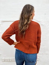 Load image into Gallery viewer, Glam: Cable Knit Sweater Cardigan in Camel

