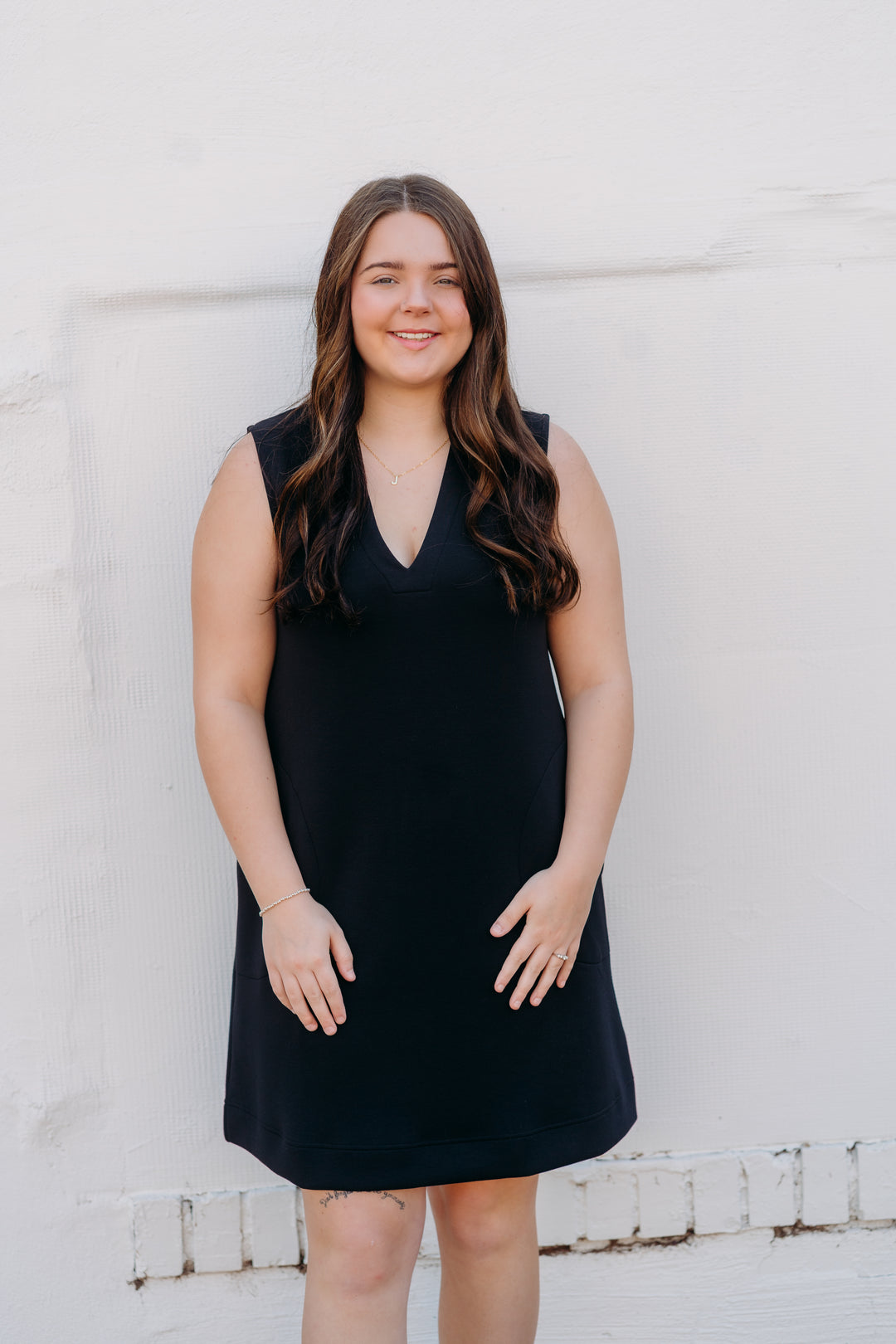 Spanx: AirEssentials V Neck Mini Dress in Black