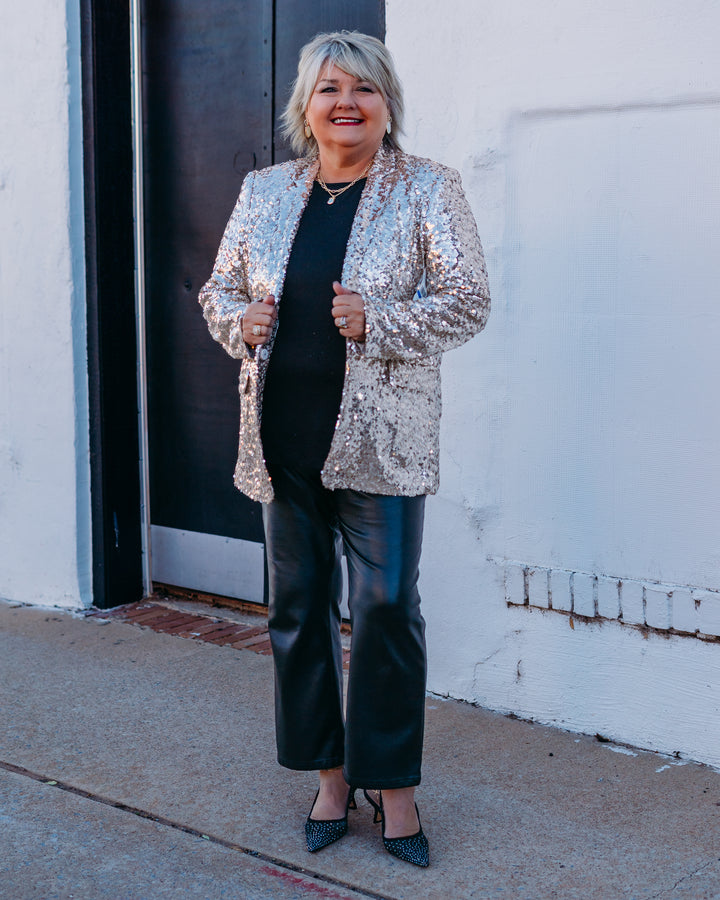 Karen Kane: Sequin Blazer in Champagne (4L41301)