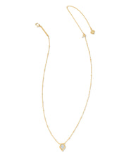 Load image into Gallery viewer, Kendra Scott: Framed Tess Satellite Necklace in Gold Luster Light Blue Opal
