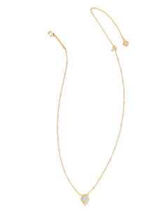 Kendra Scott: Framed Tess Satellite Necklace in Gold Luster Light Blue Opal