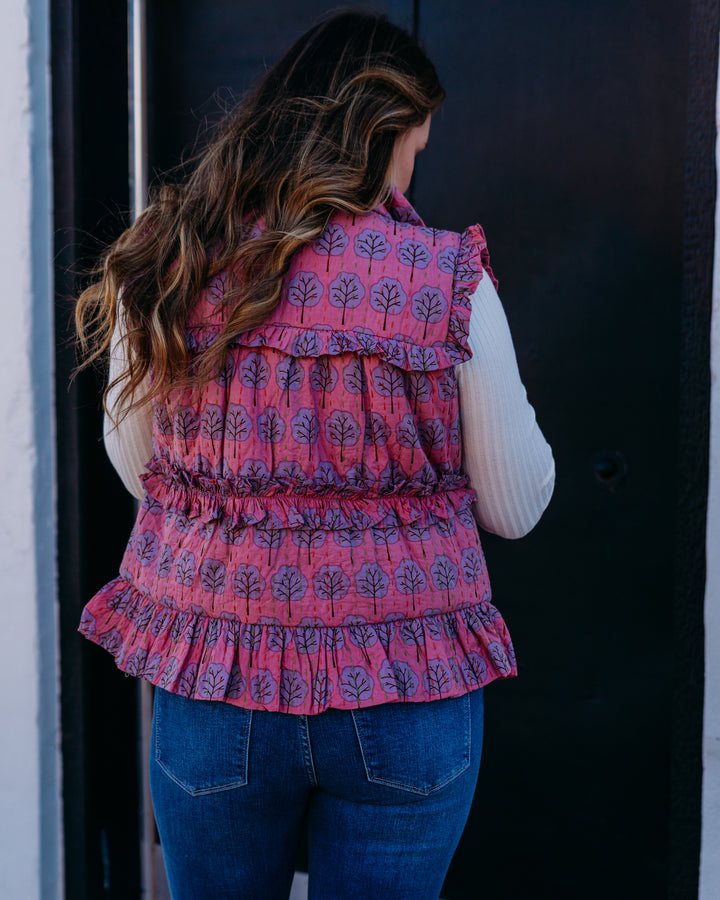 Ivy Jane: Ruffle Printed Vest in Lilac