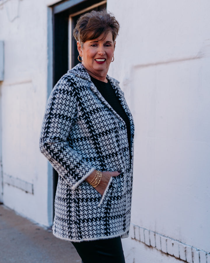 Multiples: (Merry & Blight) Plaid White Lapel Collar Jacket M45610KM