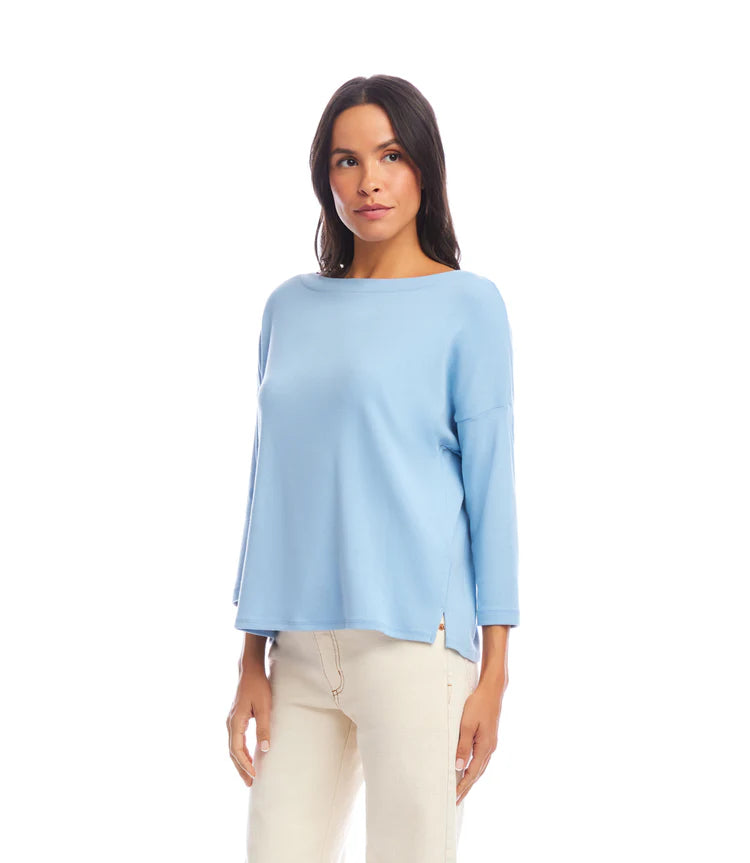 Karen Kane: Boatneck Top in Lake Blue