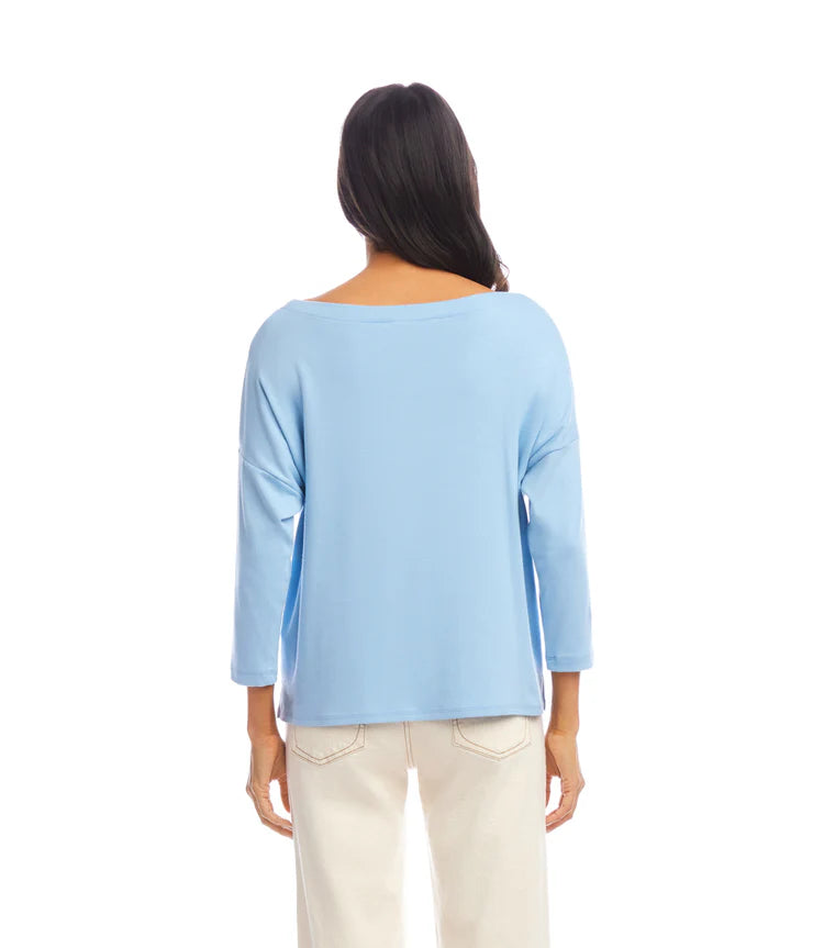 Karen Kane: Boatneck Top in Lake Blue