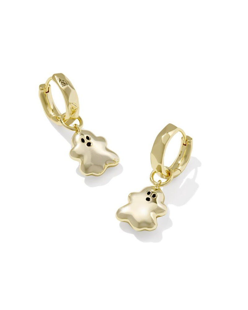 Kendra Scott: Ghost Huggie Earrings in Gold White Mother Of Pearl
