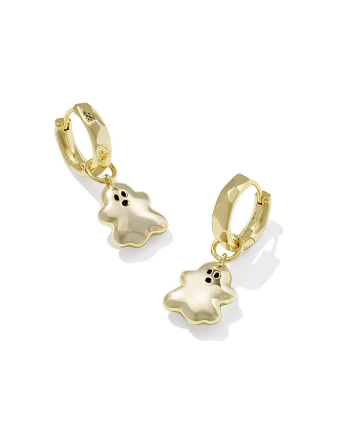 Kendra Scott: Ghost Huggie Earrings in Gold White Mother Of Pearl