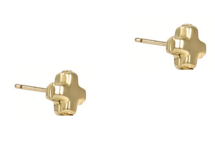 Enewton: Signature Cross Small Gold Stud-Gold (ESCSMGSG)