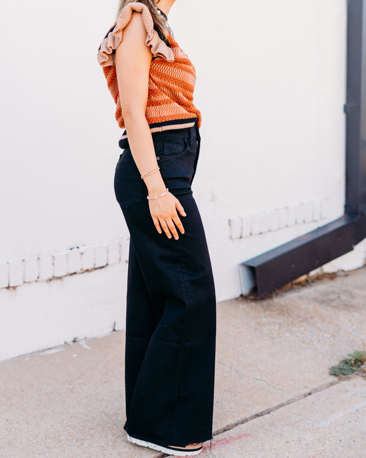 Dear John: Fiona Wide Leg Jeans in Black Arrow
