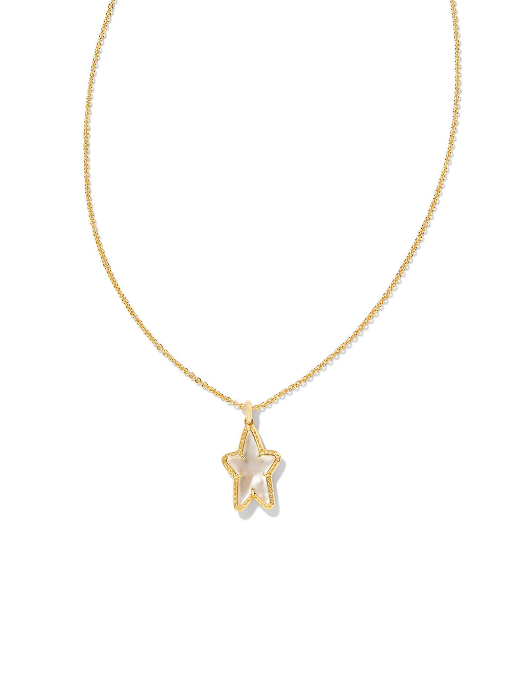 Kendra Scott: Ada Star Short Pendant Necklace in Gold Ivory Mother of Pearl