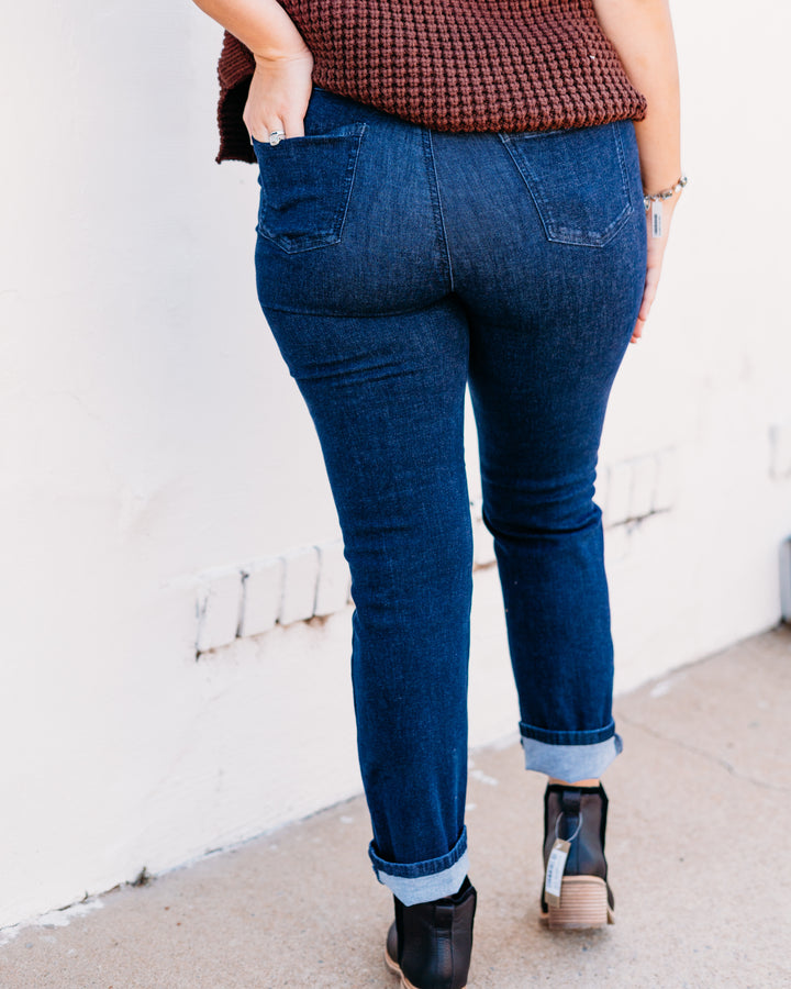 French Dressing Jeans: Straight Leg Jeans in Dark Rinse