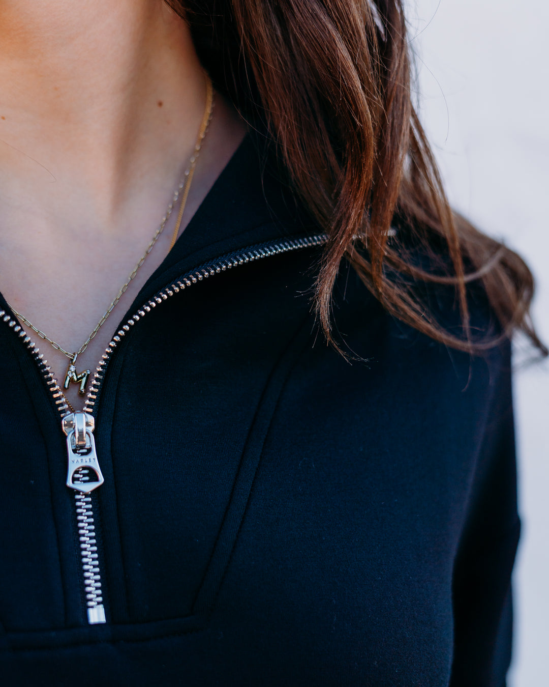 Varley: Hawley Half Zip Sweat in Black