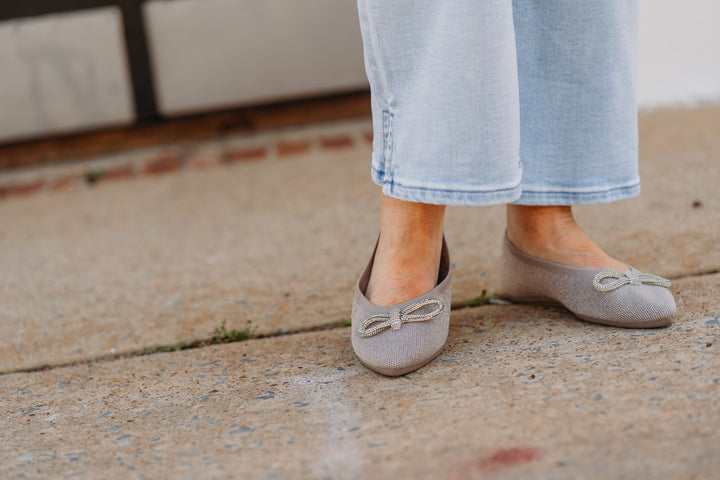 Skechers: Cleo Point Flats in Glitzy Haze Taupe