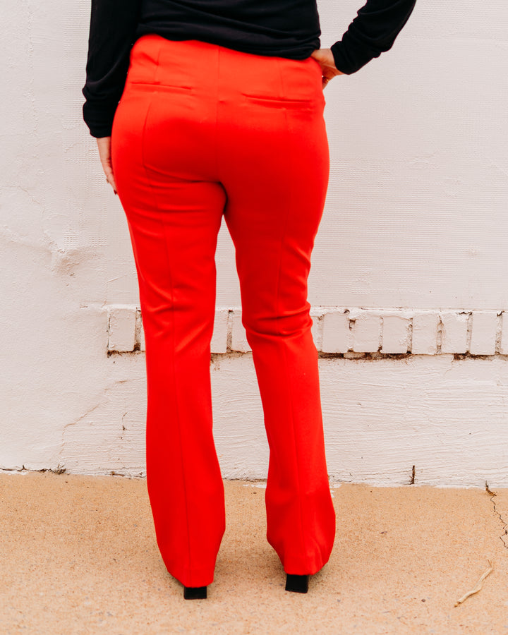 Spanx: SPANXsupersmooth™ PerfectFit Ponte Micro Flare Pant in True Red