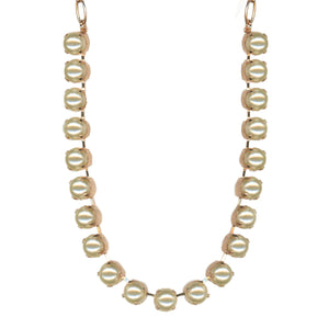 Mariana: Rose Gold Large Round Necklace in "Pearl"