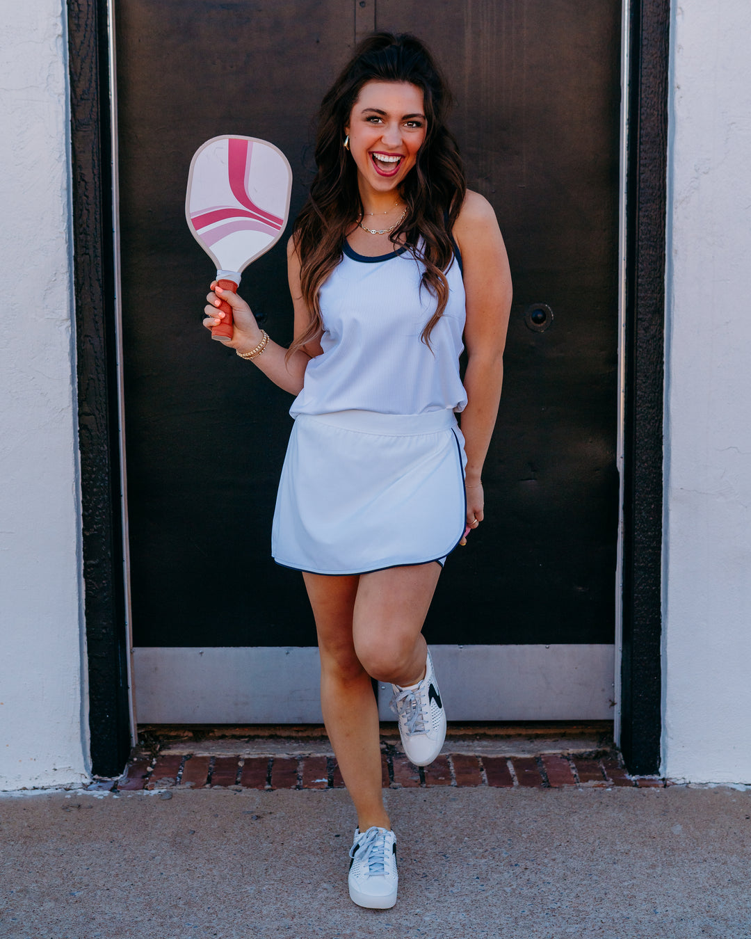 Varley: Tegan Performance Tank in White (VAR03099) - The Vogue Boutique