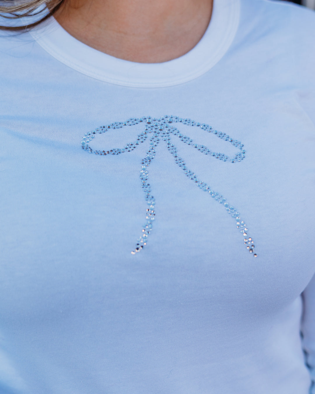 Karen Kane: Embellished Bow Top in White (4L33081)