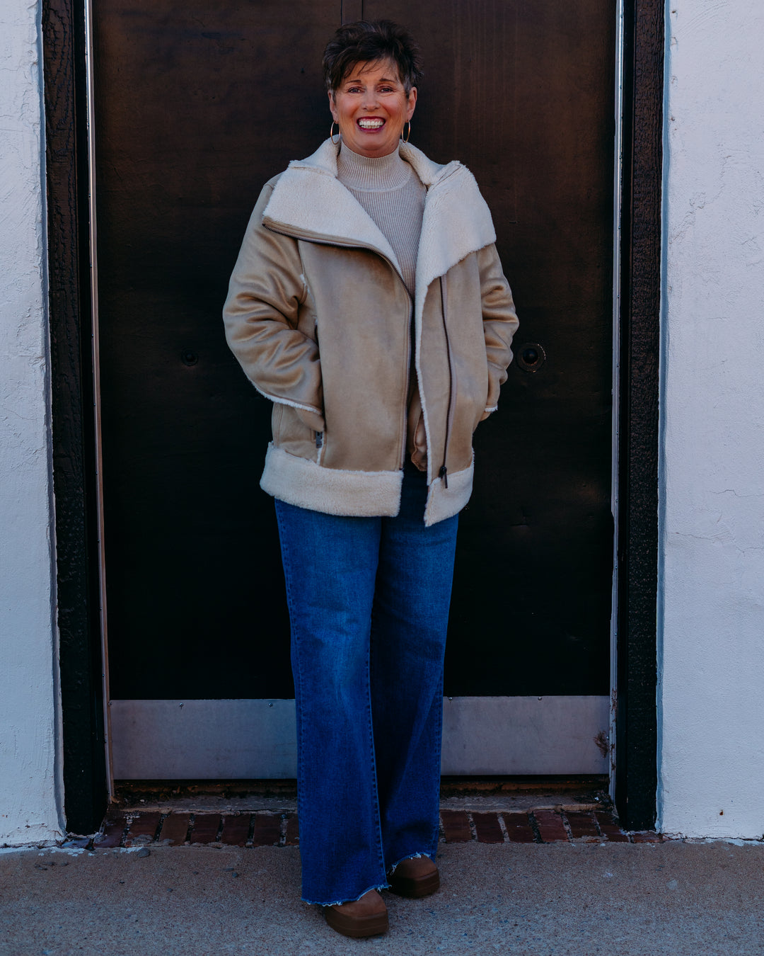 UGG: Avelie Luxefluff Jacket in Sand (1171460)