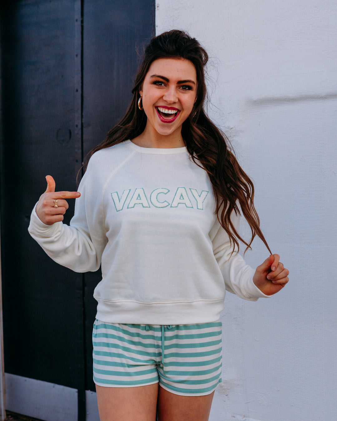 Z Supply: Vacay Sweatshirt in Vanilla Ice (ZLT261265) - The Vogue Boutique