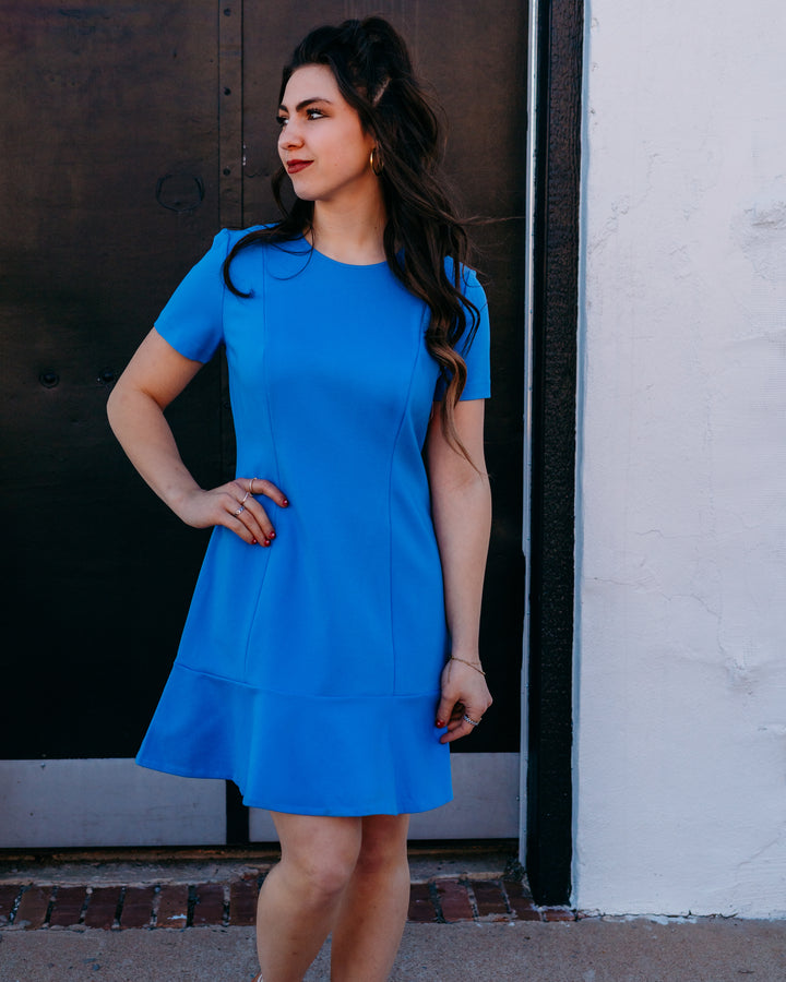 Spanx: Ponte Flare Mini Dress in Aster (22289R) - The Vogue Boutique