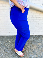 Load image into Gallery viewer, Multiples: P/O Solid fine Line Twill Ankle Pant with Real Front &quot;L&quot; Pockets and Back Patch Pockets in Royal M30719PM
