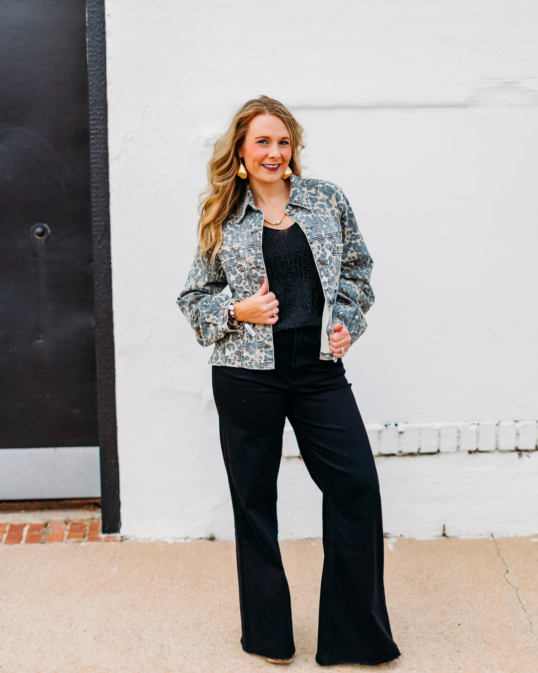 Kut: Bailey Button Front Jacket in Tan/Brown Leopard